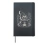 Halloween Vintage Raccoon Wizard Cottagecore Halloween Hardcover Journal, Black