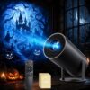 Halloween Window Projector, 1080p Spooky Display for Home Decor (Black)