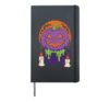 Halloween Witch Pumpkin Cauldron Potion Full Moon Retro Hardcover Journal, Black