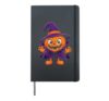 Halloween Witch Pumpkin Cauldron Potion Full Moon Retro Hardcover Journal, Black