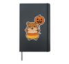 Hamster with Pumpkin Balloon Halloween Hardcover Journal, Black