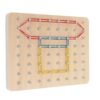 Hamwesh Wooden Geoboard, Color Matching Math Manipulative with Rubber Bands and 30 Double Sided Cards, STEM Toys Graphical Math Pattern Blocks for Toddlers Boys Girls Ages 3+