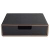 HANABASS Black Pu Leather Desktop Drawer Organizer for Paper, Single