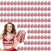 Hanaive 100pcs Metallic Cheerleading Pom Poms Bulk, Red and White