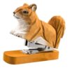 Hand-Carved Basswood Animal Stapler for Office Desk Decor,Squirrel