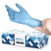 Hand-E Touch Blue Nitrile Disposable Gloves Large 100 Count - Latex Free Medical Exam Gloves, Powder Free, Food Safe, Cooking (Pack of 10)