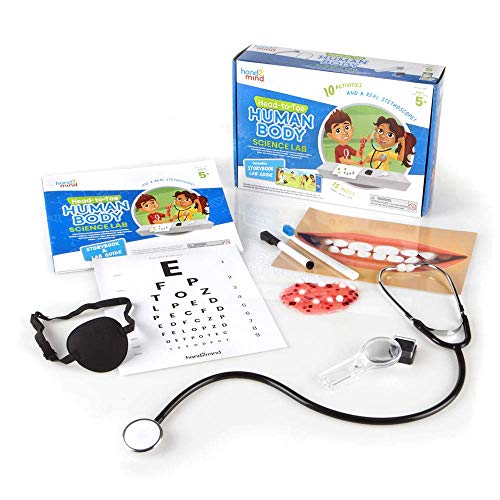 hand2mind Science Kit Head to Toe Human Body, STEM Activities for Kids Ages 5-7, STEM Toys, Slime Kit, Kids Storybook, Human Body for Kids, 10 at Home Science Experiments for Kids
