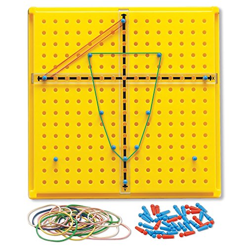 hand2mind XY Coordinate Pegboard (Moveable X-Y Axis), Geoboards with Rubber Bands, Geometry Board, Middle School Math Manipulatives, Rubber Band Peg Board, Geometric Shapes for Classroom