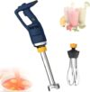 Handheld Blender with Stepless Speed Control, 3-Layer Stainless Steel Blades for Emulsifying, Pureeing, Baking and Cooking, Includes Whisk, 500W