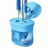 Handheld Crayon Sharpener, 3 Hole Pencil Cutter with Shavings Lid for Artis