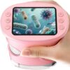 Handheld Digital Microscope for Kid, Rechargeable Pocket STEM Toys_Hot Pink
