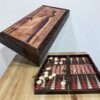Handmade 19.6" Wooden Backgammon Set for Adults, Persian King Design/Gift idea for Dad, Husband, Xmas
