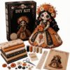 Handmade Fabric Doll DIY Sewing Kit, Complete Craft Supplies Set for Adult Hobby Craft Projects (B)