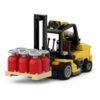 Handmade Forklift Building Block Set, Mini Warehouse Forklift Model Kit with Pallet and Barrel Accessories, DIY Construction Toy for Kids and Teens
