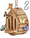Handmade Garden Butterfly House with Feeder Station, Wooden Outside Decor