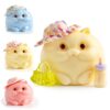 Handmade Taba Cat Squishy Toy,Kawaii Soft Slow Rebound Mochi- Silicone Stress Relief Squeeze Toys, Non-Toxic Silicone Fidget Gift for Kids Adults Party Favors (Yellow CAT)