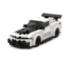 Handmade White Black Sports Car Building Block Set, DIY Racing Vehicle Model Kit, Plastic Construction Toy for Collectors