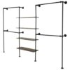Hangable Clothing Rack Rod Industrial Pipe with Double Hanging Rods