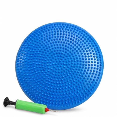 Hanstuten Wobble Seat Cushion Balance Disc - Rubber Wiggle Seat for Active Sitting, Office Desk Chair, and Core Strength Training (Blue)