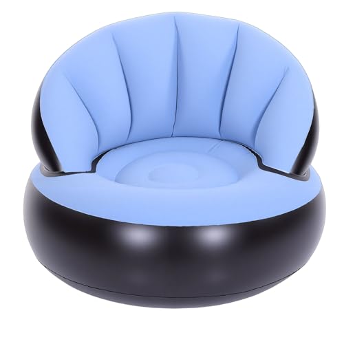 Haofy Flocked PVC Inflatable Sofa Bean Bag Chair 308.6 Lb Capacity Portable Inflatable Couch for Camping Beach Festivals Outdoor Quick Inflation Lightweight Lounge Seating (Sky Blue)