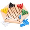 Haofy Wooden Chinese Checkers Set, 6 Sided Board 6 Colors