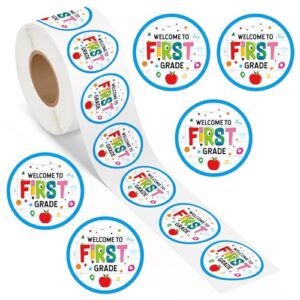 Haooryx Back to School Stickers, 500Pcs Welcome to 1st Grade Sticker 2 Roll