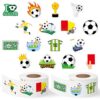 Haooryx Soccer Sport Stickers Rolls, 1000pcs Soccer Football Match Season