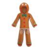 HAPNBCELE Kid Gingerbread Man Costume Hooded Suit Christmas (Brown, 10-12Y)
