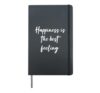 Happiness is the best feeling Hardcover Journal, Black