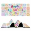 Happy Children's Day Mouse Pad Gaming Desk Mat for Keyboard and Mouse, Cartoon Curtain Animals Large Mouse Pad with Non-Slip Base, Decorative Mousepad for Game Office Home 35"x15"