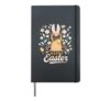 Happy Easter Pug Flower Gift Hardcover Journal, Black