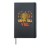 Happy Fall Y'All Leopard Print Pumpkin Cheetah Autumn Women Hardcover Journal, Black