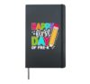 Happy First Day of Pre-k Funny Back To School Teach Hardcover Journal, Black
