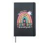 Happy First Day Of Second Grade Unicorn Girls Back To School Hardcover Journal, Black