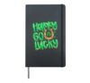 Happy Go Lucky Horseshoe Cute St. Patrick's Day Hardcover Journal, Black
