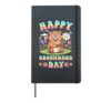 Happy Groundhog Day 2026 Cute Groundhog Lover Flower Girl Hardcover Journal, Black