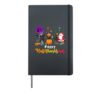 Happy Hallothanksmas Halloween Thanksgiving Merry Christmas Hardcover Journal, Black