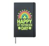 Happy St Patrick's Day Rainbow Cute Girls Kids Irish Humor Hardcover Journal, Black