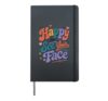 Happy to See Your Face Retro Groovy Kindness Graphic Hardcover Journal, Black