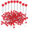 Happyyami Map Pins Round Ball Head Thumb Tacks 1000pcs 1000pcs Crimson with Stainless Steel and Plastic Material for Cork Board and Bulletin Board, for Travel Maps and Arts and Crafts