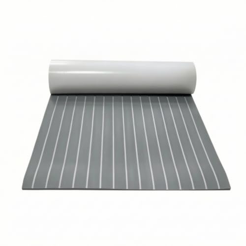 harayaa Anti Slip Flooring Pad Marine Deck Cover Boat Floor Mat Yacht Cabin Sheet RV Flooring Roll with EVA Foam Padding Waterproof Non Slip Grip Suitable for, 240 60 0.6cm, Light Gray + White
