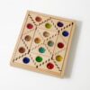 harayaa Children Acrylic Block Play Board Sorting Stacking Cubes Sensory Wooden Base with Flush Fitting Acrylic Pieces for Quiet Tabletop Play and, Stepped Gemstone Blocks