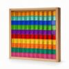 harayaa Children Educational Bloc Wooden Building Blocks Set with Acrylic Jewel Inserts Stacking Construction Pattern Matching, 100-Piece Acrylic Building Blocks