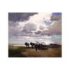 HardPress The Wain Team by George Elmer Browne - Impressionist Landscape Art 14 x 11 inches