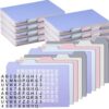 Harloon 104 Pcs Index Card Guide Set Include 100 Pcs 4 x 6 Inch Index Card Dividers 5 Colors Dry Erase Index Cards 4 Pcs Self Adhesive Number Alphabet Stickers File Tabs for Office Business