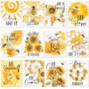 Harloon 12 Pcs Bee Theme Inspirational Classroom Bulletin Board Decor Set for Kids Positive Poster Inspiring Quote Poster Motivational Work Posters for Class Office Bedroom