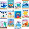 Harloon 12 Pcs Under The Sea Classroom Bulletin Board Decoration Inspirational Summer Ocean Sea Animal Life Positive Poster for Summer Office School Classroom Chalkboard Wall Ocean Party Decorations