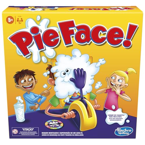 Hasbro Gaming Pie Face Game | Whipped Cream Family Board Game for Kids | Ages 5 and Up | for 2 or More Players | Funny Preschool Games | Kids Gifts