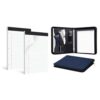HAUTOCO 2 Pack 8.5 x 11 Legal Pads and Navy Blue PU Leather Padfolio 3 Ring Zipper Portfolio Binder