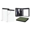 HAUTOCO 2 Pack 8.5 x 11 Legal Pads and Sage Green PU Leather Padfolio 3 Ring Zipper Portfolio Binder